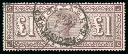 Stamp of Great Britain » 1855-1900 Surface Printed 1888 £1 Brown-Lilac wmk Orbs JC with broken frame 