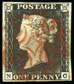 Stamp of Great Britain » 1840 1d Black and 1d Red plates 1a to 11 1840 1d Black pl.1a NC with fine even margins, nea
