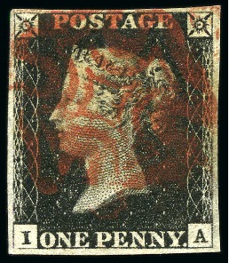 Stamp of Great Britain » 1840 1d Black and 1d Red plates 1a to 11 1840 1d Black pl.1b IA with fine to good margins, 