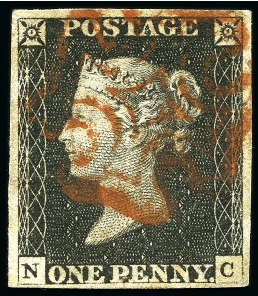 Stamp of Great Britain » 1840 1d Black and 1d Red plates 1a to 11 1840 1d Black pl.2 NC with fine to good margins, r