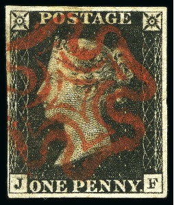 Stamp of Great Britain » 1840 1d Black and 1d Red plates 1a to 11 1840 1d Black group of 16 stamps incl. pl.1b (9), 