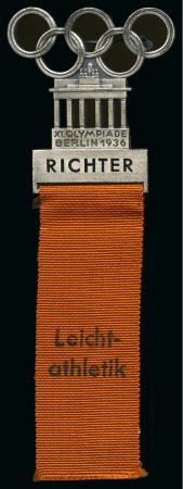 1936 Berlin "RICHTER" (Judge) participation badge for