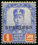 1922-41 $500 Blue & Red with SPECIMEN overprint, mint