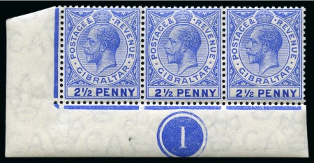1912-24 2 1/2d Deep Bright Blue with "large 2 in 1/2" variety