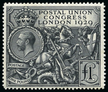 Stamp of Great Britain » King George V 1929 PUC £1 Black mint