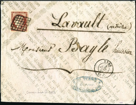 Stamp of France 1849 1F CARMIN BRUN avec superbe nuance