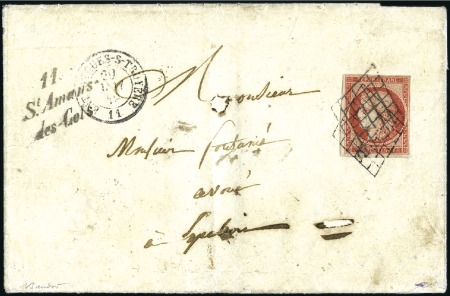 Stamp of France Rarissime 1F vermillon avec cursive