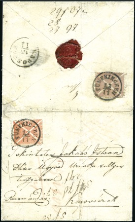 Stamp of Hungary ST.ANDREW'S CROSS USED AS FRANKING