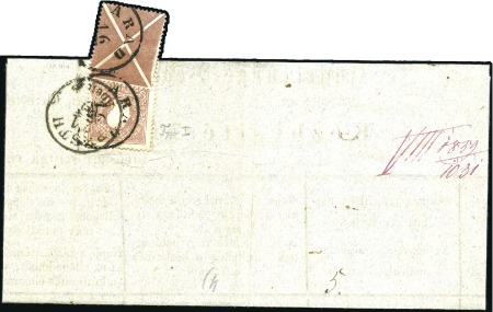 Stamp of Hungary ANDREASKREUZ10Kr braun Type I, und Andreaskreuz 