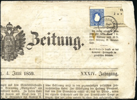 1858 1.05Kr blau Type I entwertet mit Einkreis CSA