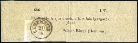 Stamp of Hungary 1863 1.05Kr grauviolett entwertet mit Einkreis SCH