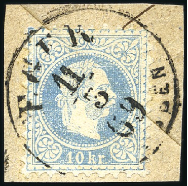 Stamp of Hungary 10Kr hellblau entwertet EGER 11/5 69 auf kl. Brief