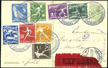 1928 (Jul 20) 5c postal stationery card with Olymp
