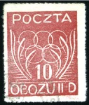 1944 POLISH POW CAMPS: Gross-Born series of 3 stamps used plus Woldenburg 10c tied to piece by Olympic cancel