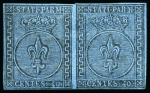 1852 40c Black on blue mint og pair, clear margins