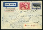 Stamp of Belgian Congo 1940 Registered air letter with N°176 and N°201 ti
