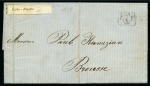 1859 Folded cover entire from ISTANBUL to BURSA, bearing Porto Piastre 2pi label