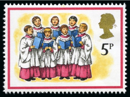 Stamp of Great Britain » Queen Elizabeth II 1978 Christmas UNISSUED 5p, affixed on original Ro