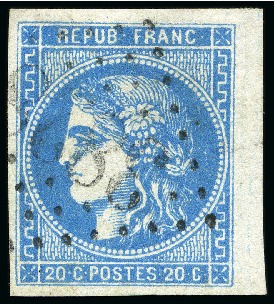 1870 Lot de quatre 20c Bordeaux avec variétés