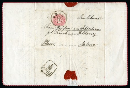 Stamp of Austria » 1863-64 Issue AUSTRIA 1863-64 DECORATED ENVELOPE 5Kr PRAHA
