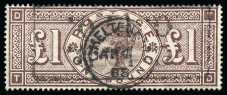 Stamp of Great Britain » 1855-1900 Surface Printed 1888 £1 Brown TD, wmk Orbs, used