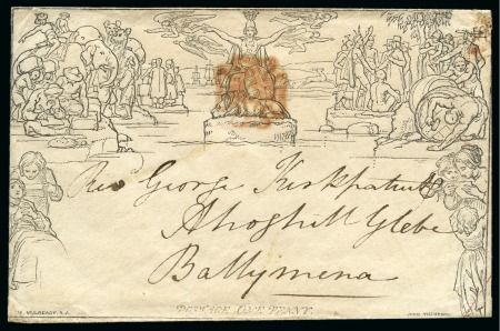 Stamp of Ireland » GB Used In Ireland 1840 (Aug 6) Mulready 1d envelope sent within Ireland plus 2 covers