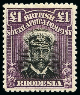 1913-19 Admiral £1 Black & Purple mint