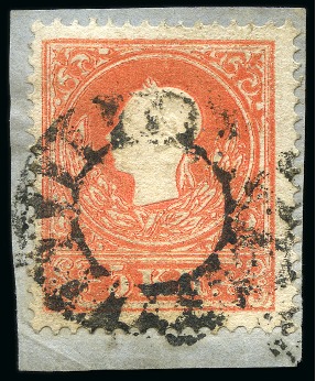 1859 Issue 5Kr mute cancel of Pesth