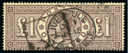 Stamp of Great Britain » 1855-1900 Surface Printed 1884 Crowns £1 brown, used, fine (SG £2'800)