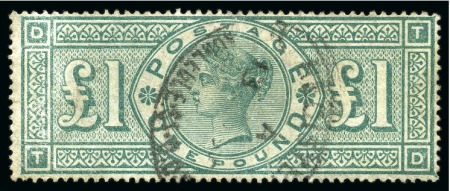 Stamp of Great Britain » 1855-1900 Surface Printed 1887-92 £1 green, used, creased, fine (SG £800)