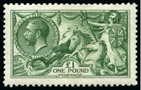 Stamp of Great Britain » King George V 1915 Waterlow £1 green, mint, fine (SG £3'500), cert.