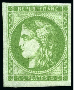Stamp of France FRANCE 1870 5c VERT