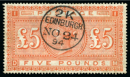 1867-83 £5 orange, used