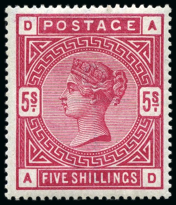 Stamp of Great Britain » 1855-1900 Surface Printed 1883-84 Anchor 5s rose, mint nh