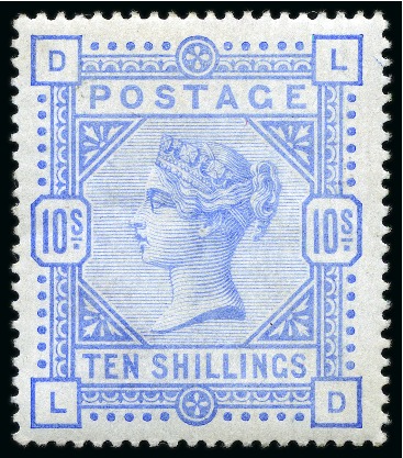 Stamp of Great Britain » 1855-1900 Surface Printed 1883-84 Anchor 10s pale ultramarine, mint nh