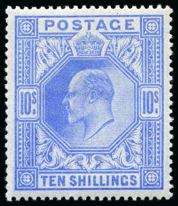 Stamp of Great Britain » King Edward VII 1911-13 Somerset House 10s blue, mint, fresh and very
