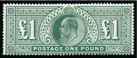 Stamp of Great Britain » King Edward VII 1911-13 £1 deep green, mint