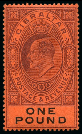 1904-08 MCA £1 deep purple and black on red, mint