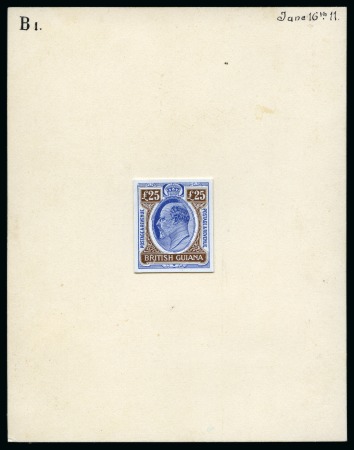 Stamp of Rarities of the World 1911 BRITISH GUIANA handpainted essays