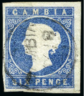 1869-72 Cameo 6d blue, no wmk, imperforate, used