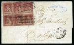 TUSCANY 1853 1Cr block of 6 on cover from FIRENZE