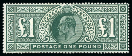 Stamp of Great Britain » King Edward VII 1911-13 £1 deep green, mint