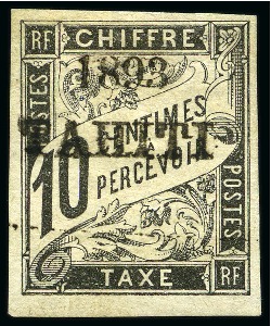 Stamp of Colonies françaises » Tahiti TAHITI TAXE Yv. 4 et 19, neuf, B/TB, rare, signé Brun (Yv. € 1'110)