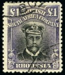 1913-19 Admiral £1 black and violet-indigo, used