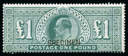Stamp of Great Britain » King Edward VII 1902-10 De La Rue 2s6d to £1, set of four high values all mint with SPECIMEN