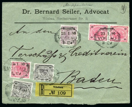 Stamp of Austria » 1890-1918 Issues  AUSTRIA 1900 Covers mixed franking with same values and other same colours but different currency