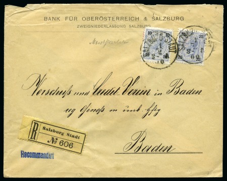 Stamp of Austria » 1890-1918 Issues  AUSTRIA 1900 Covers mixed franking with same values and other same colours but different currency 