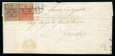 Stamp of Rarities of the World ITALY   -   AUSTRIA  -  MIXED FRANKING   6Kr + 15C LOMBARDY VENETIA