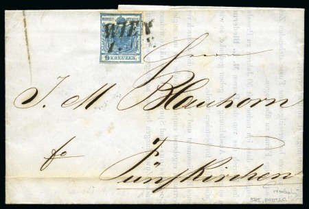 Stamp of Austria » 1850 Issue AUSTRIA  1850 WIEN 1.6.1850 1st day of issue 1850 cover