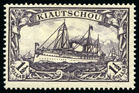 Stamp of Germany » German Colonies » Kiautschou 1905 $1 1/2 black violet, mint, fresh, fine and scarce